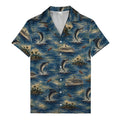 marlin fish & cruise ship ocean scene hawaiian shirt for men