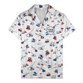 miniature golf carts clubs & flags illustrated hawaiian shirt for men