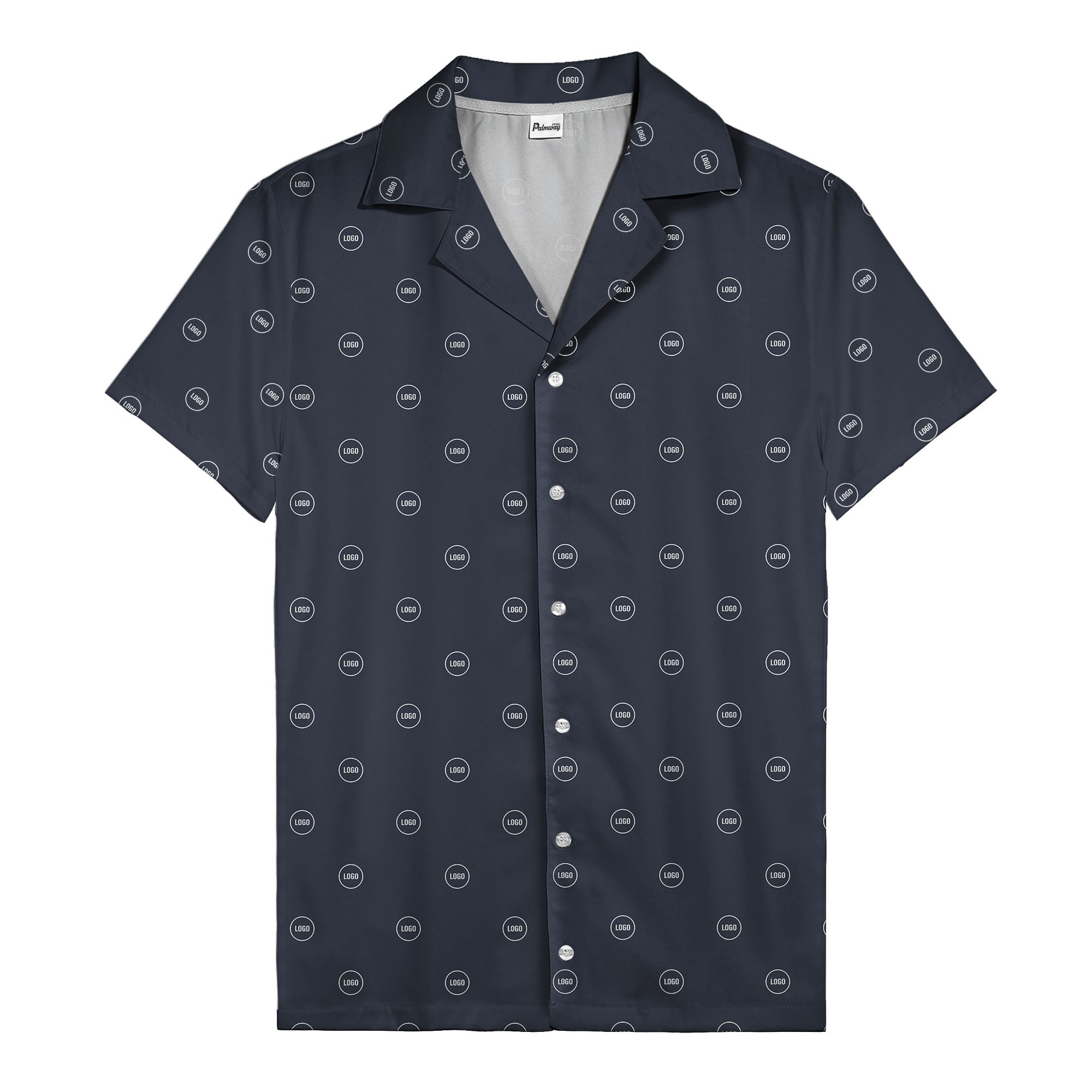 Minimalist Navy Geometric Circles Logo Polo Shirt For Modern Men