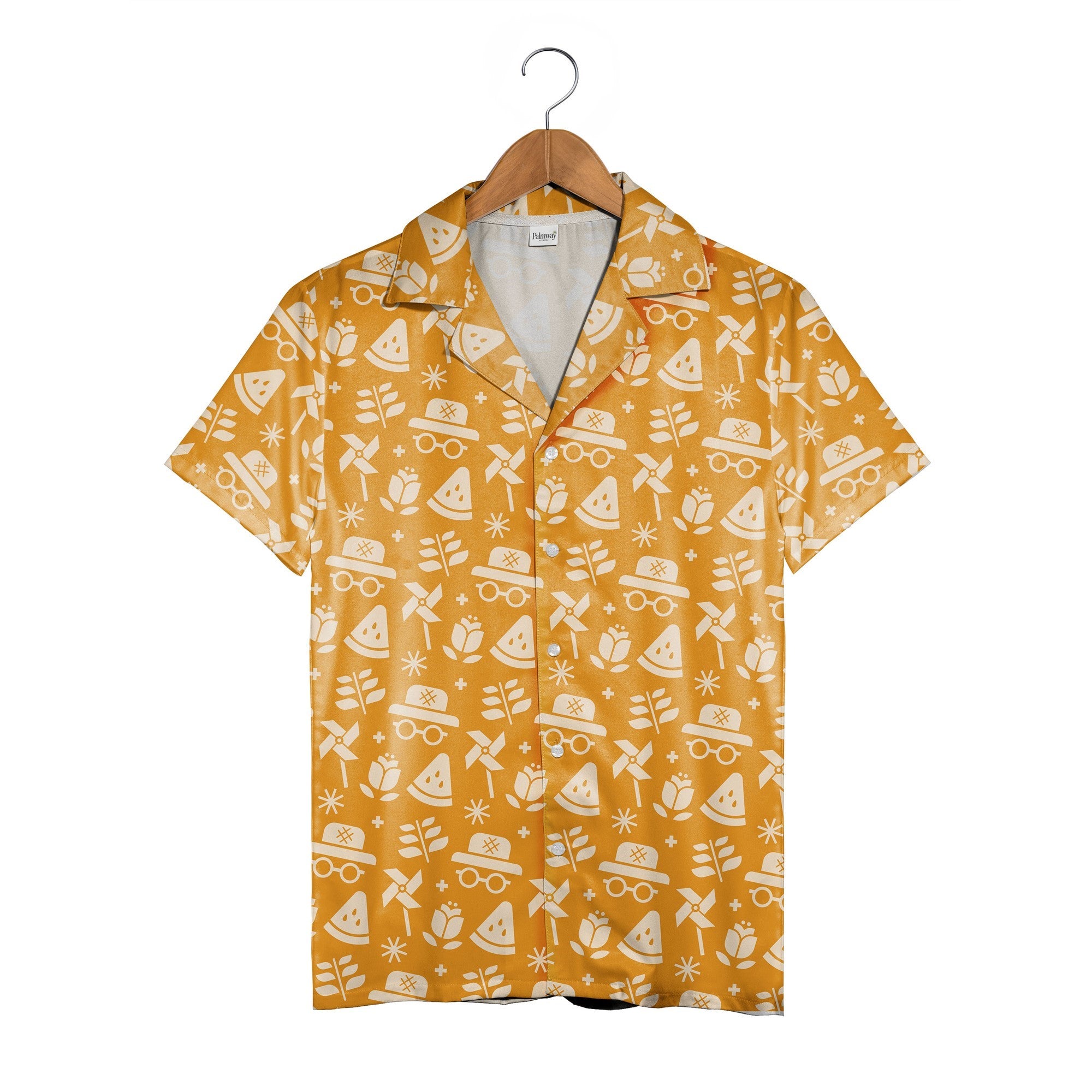 Minimalist Summer Hawaiian Shirt with Watermelon Icon