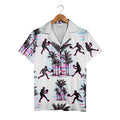 Pickleball Tropical Hawaiian Shirt - Players Palm Trees Birds Retro Beach Style