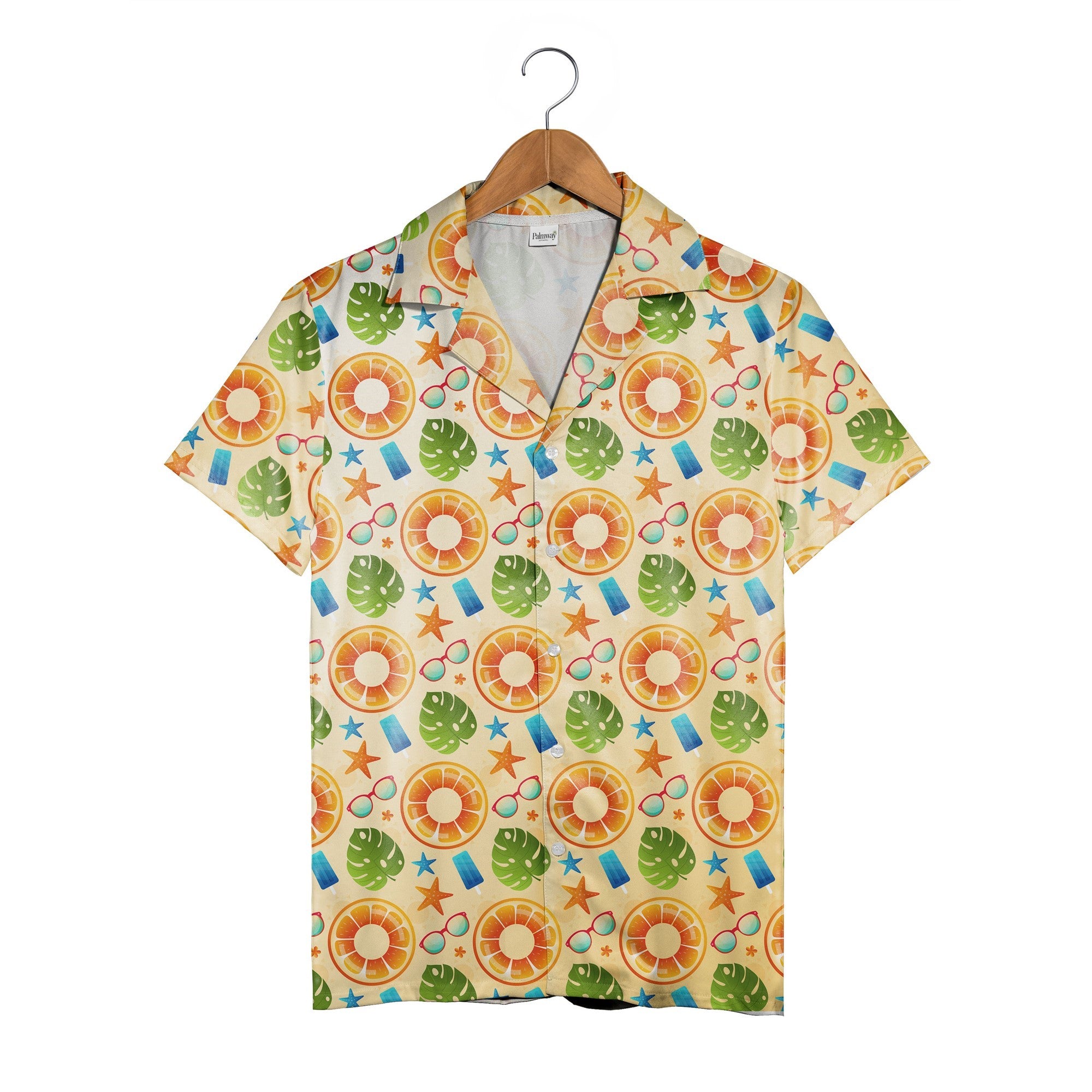 Pool Float Hawaiian Shirt with Orange Slice Tubes