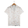 Pure White Damask Blush Hawaiian Shirt with Romantic Scroll Design