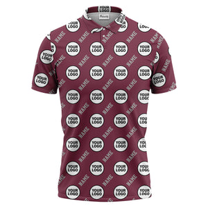 repeating geometric circle logo graphic polo shirt - custom branding available