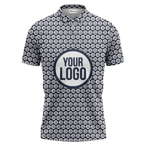 Repeating Personalized Logo Polo Shirt With Custom Text & Illustrated Icons