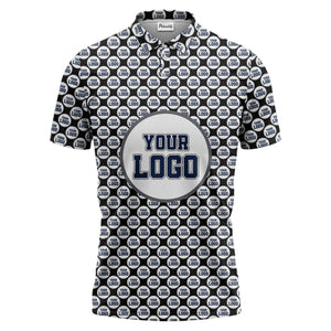 Repeating Personalized Logo Polo Shirt With Custom Text & Illustrated Icons
