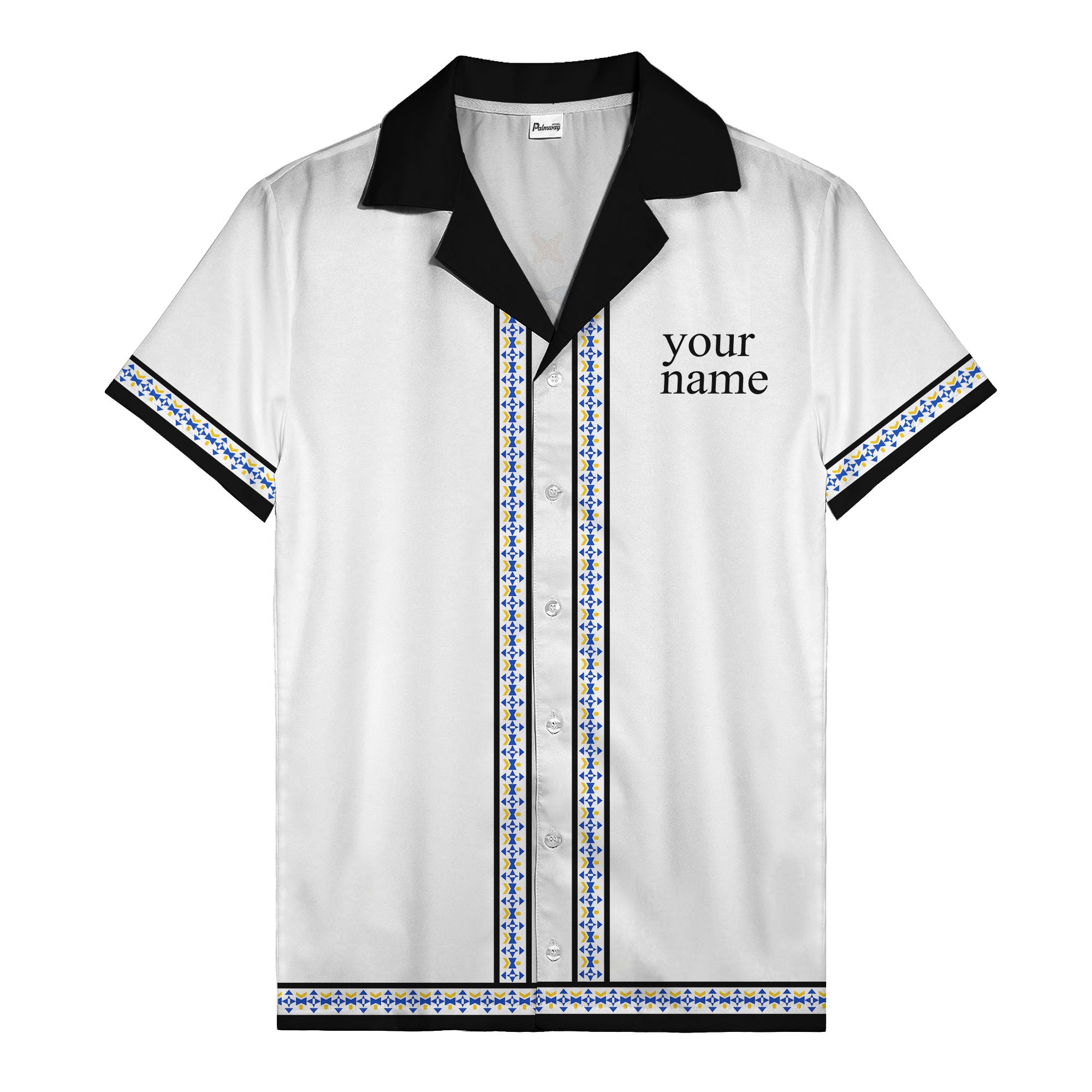 retro bowling diamond geometric personalized hawaiian shirt for men