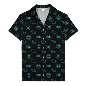 rubber duck & custom logo repeat pattern hawaiian shirt