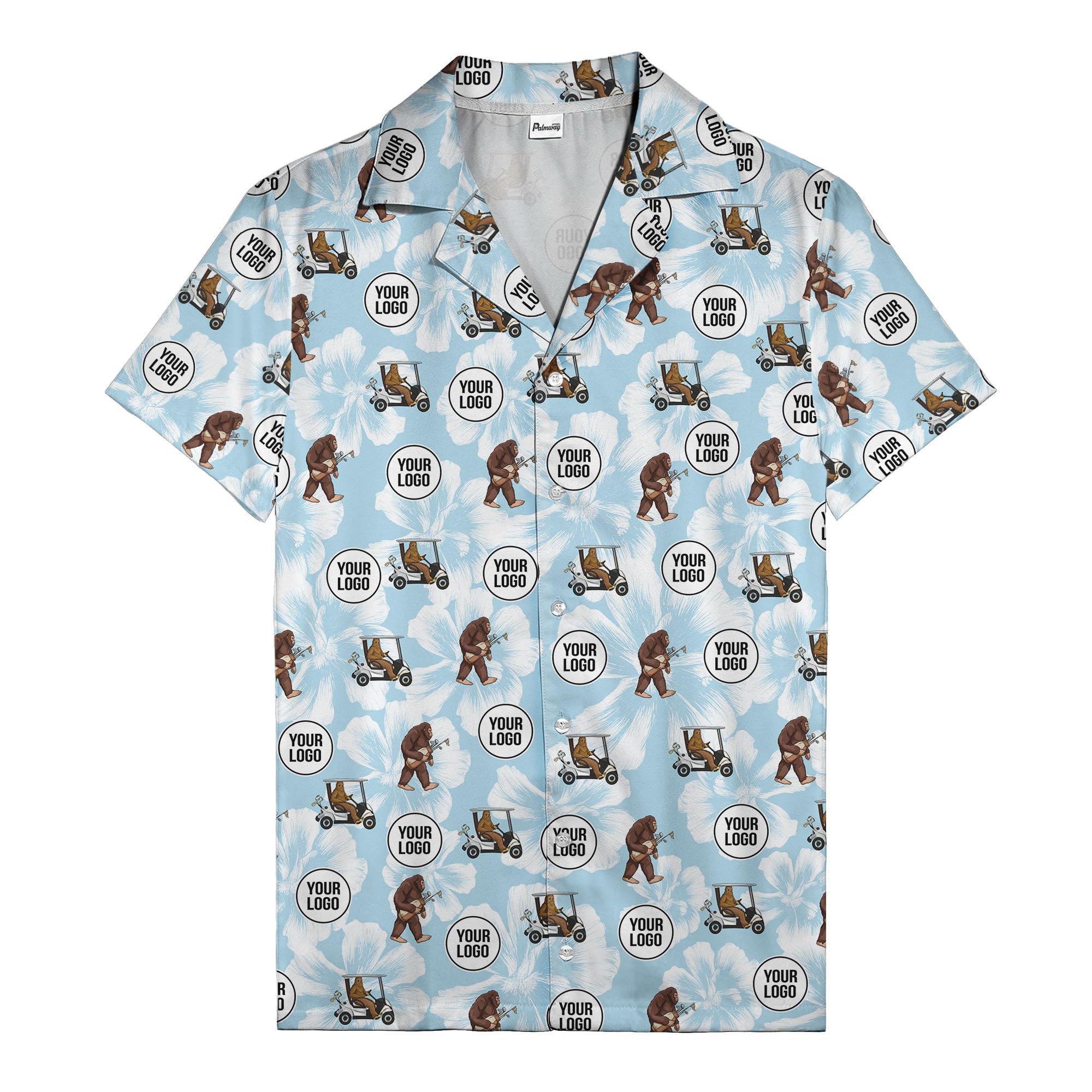 Sasquatch Golfing Among Tropical Florals Hawaiian Shirt For Men