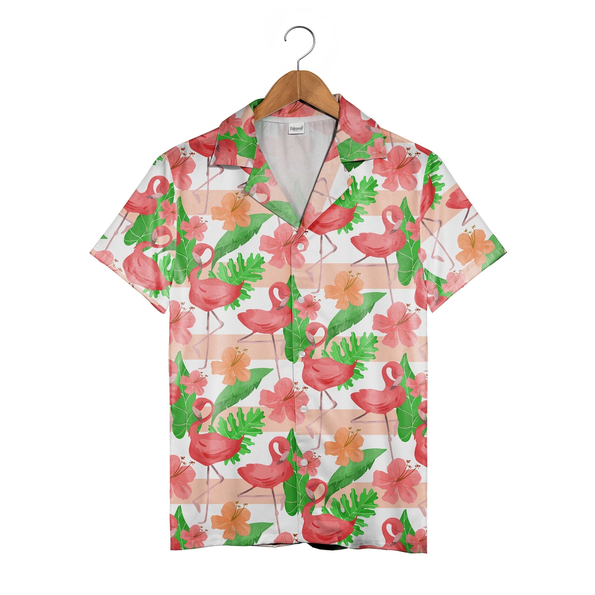 Sketchy Hearts Hawaiian Shirt with Scribbled Fill in Maroon and Pink