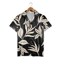 Sophisticated Cream Foliage Hawaiian Shirt with Abstract Botanical Print