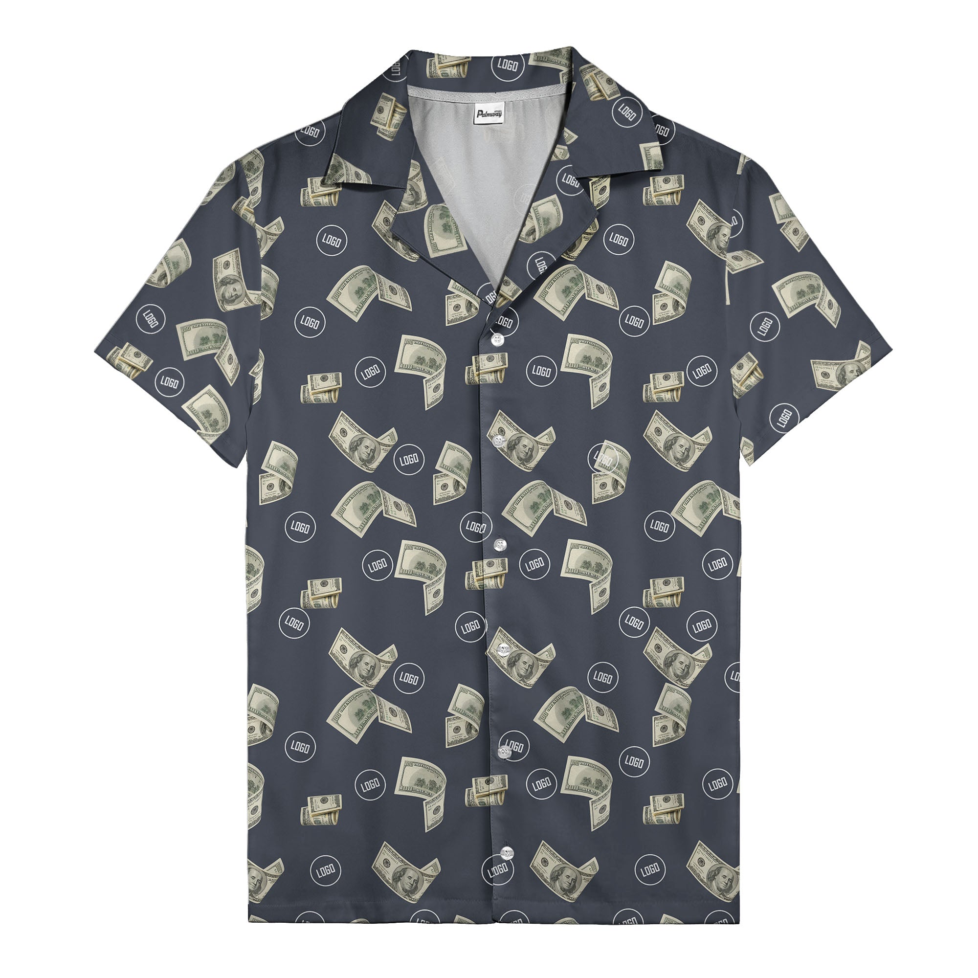 Stacked Cash Money Bills Illustrated Hawaiian Shirt For Men