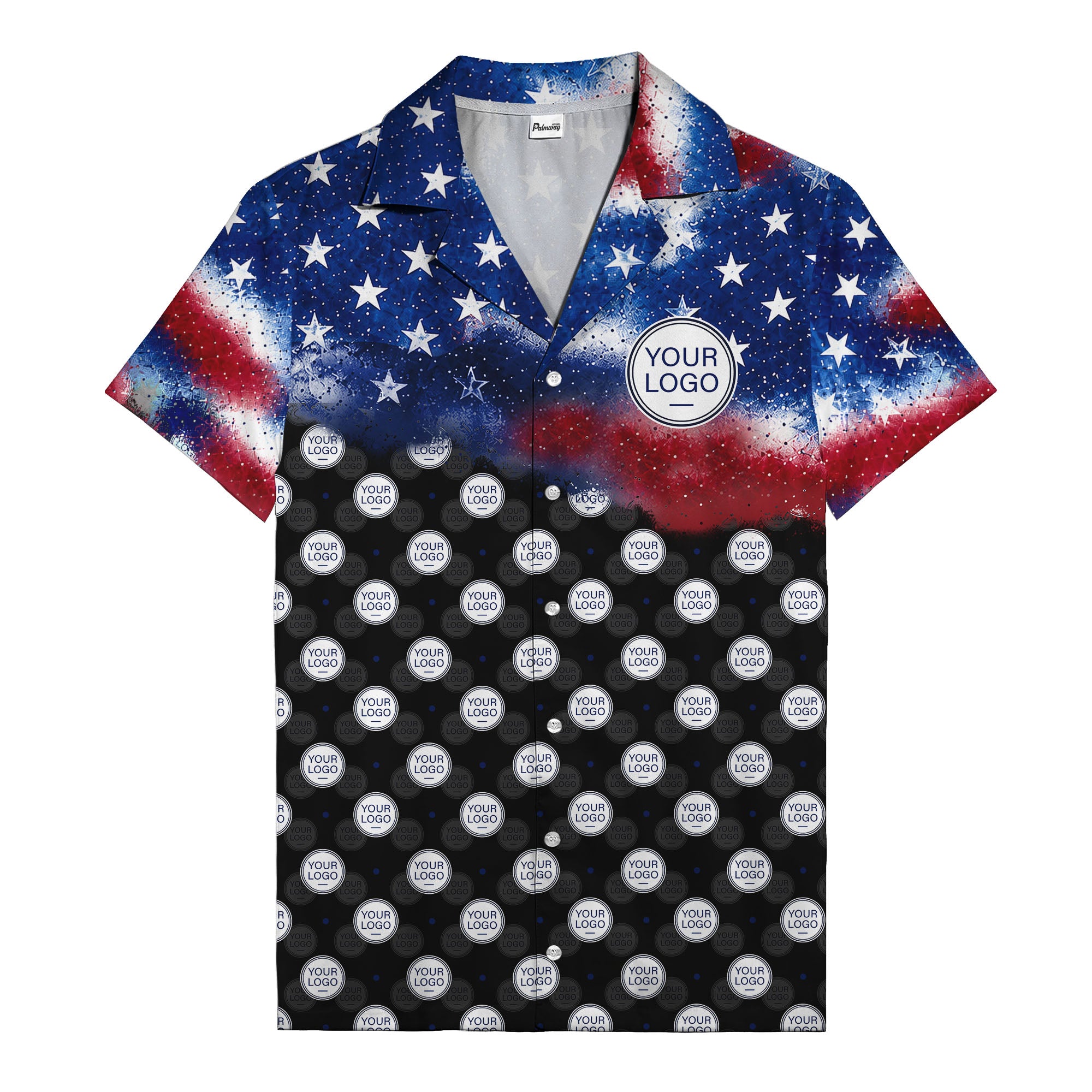stars & stripes american flag custom logo patriotic hawaiian shirt