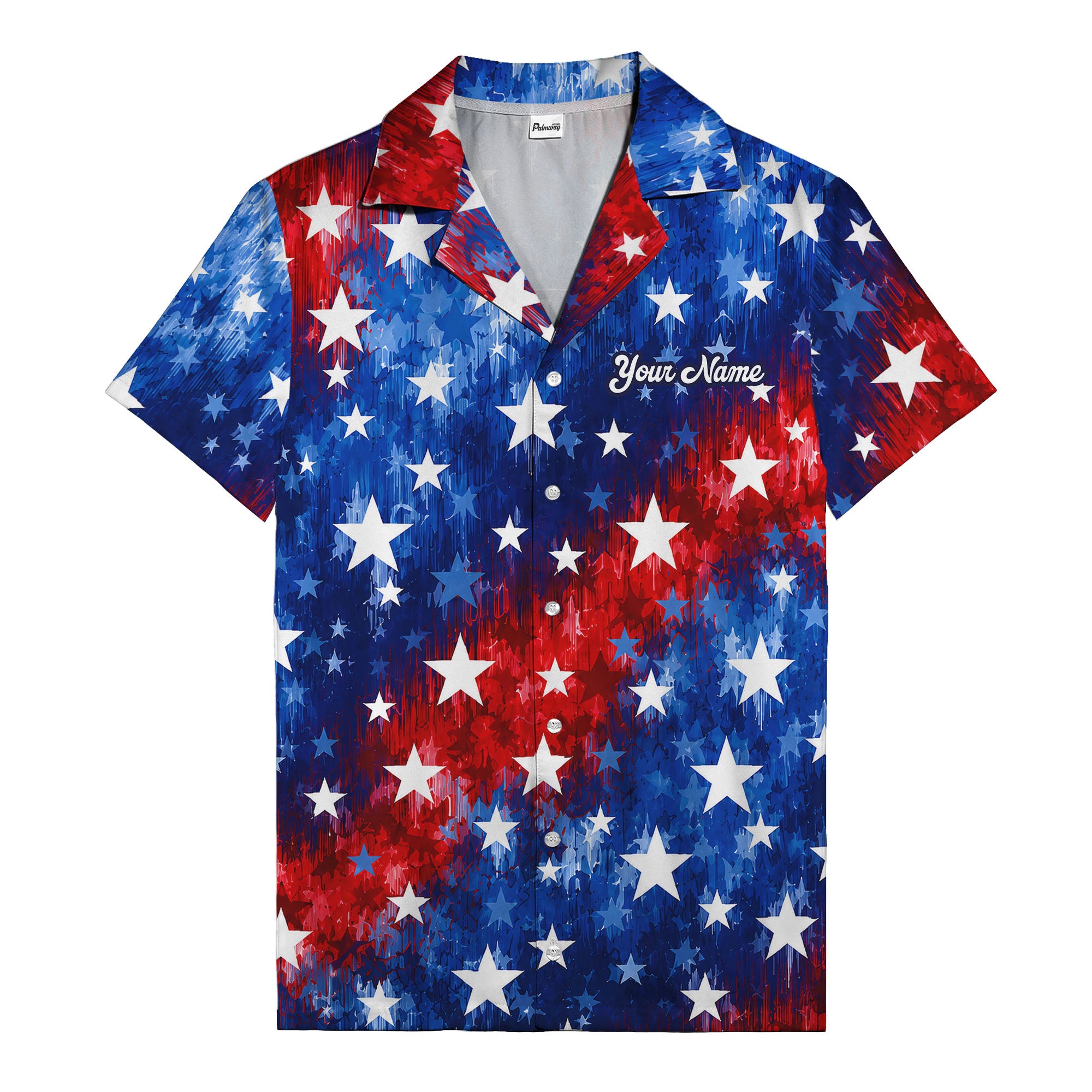 stars & stripes american flag patriotic hawaiian shirt for men