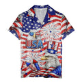 stars & stripes bald eagle fireworks usa hawaiian shirt for men