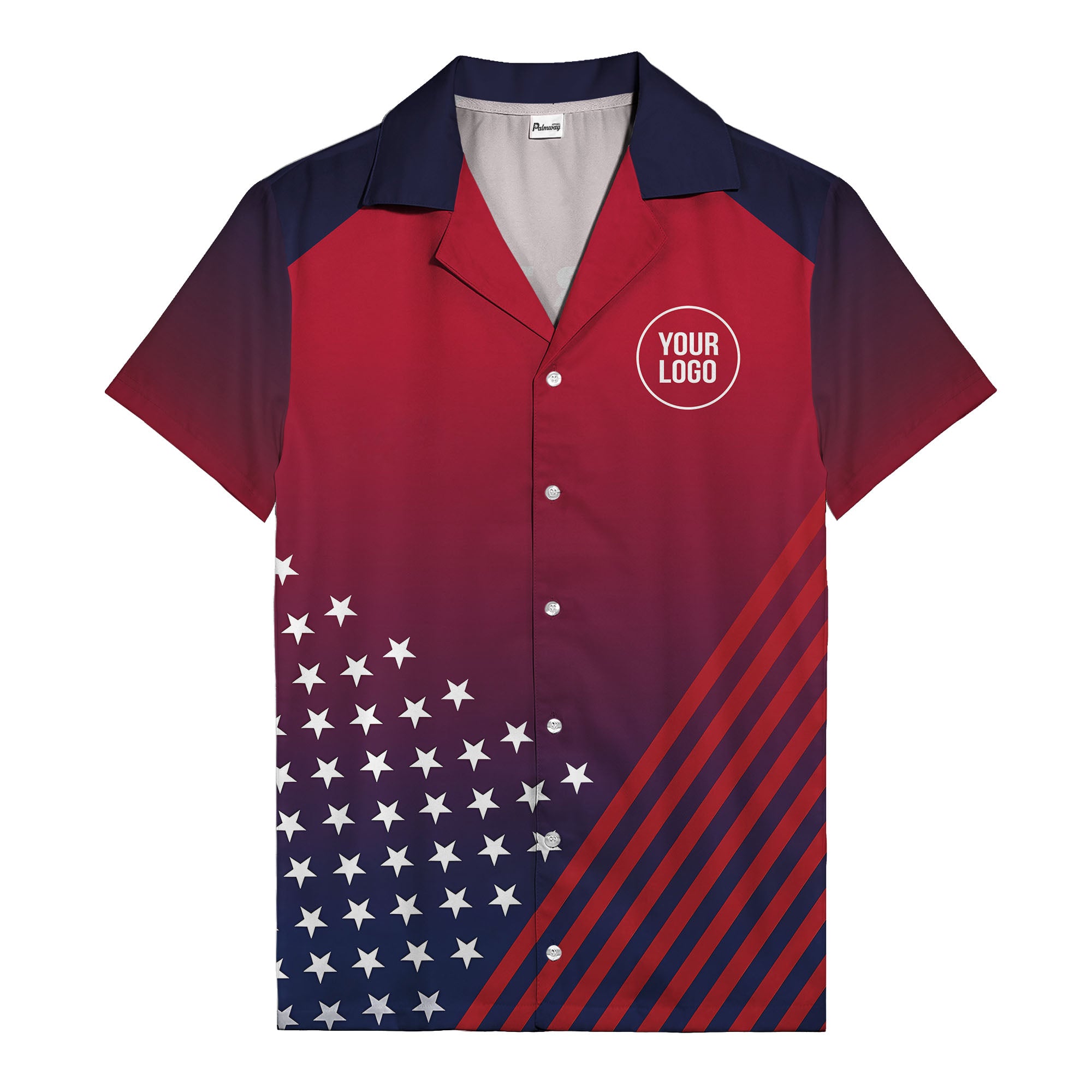 stars & stripes diagonal american flag hawaiian shirt for men
