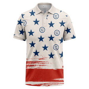stars & stripes patriotic eagle polo shirt navy blue custom logo