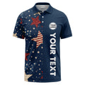 stars & stripes texas map patriotic polo shirt in navy blue