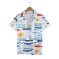 Summer Beach Surfboard & Sailboat Hawaiian Shirt – Fun Tropical Vacation Vibes