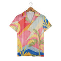 Sunset Palms Hawaiian Shirt with Abstract Tropical Landscape Design