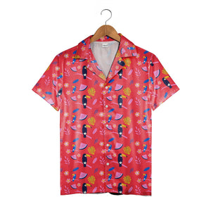 Toucan Fiesta Hawaiian Shirt with Watermelon and Monstera Pattern
