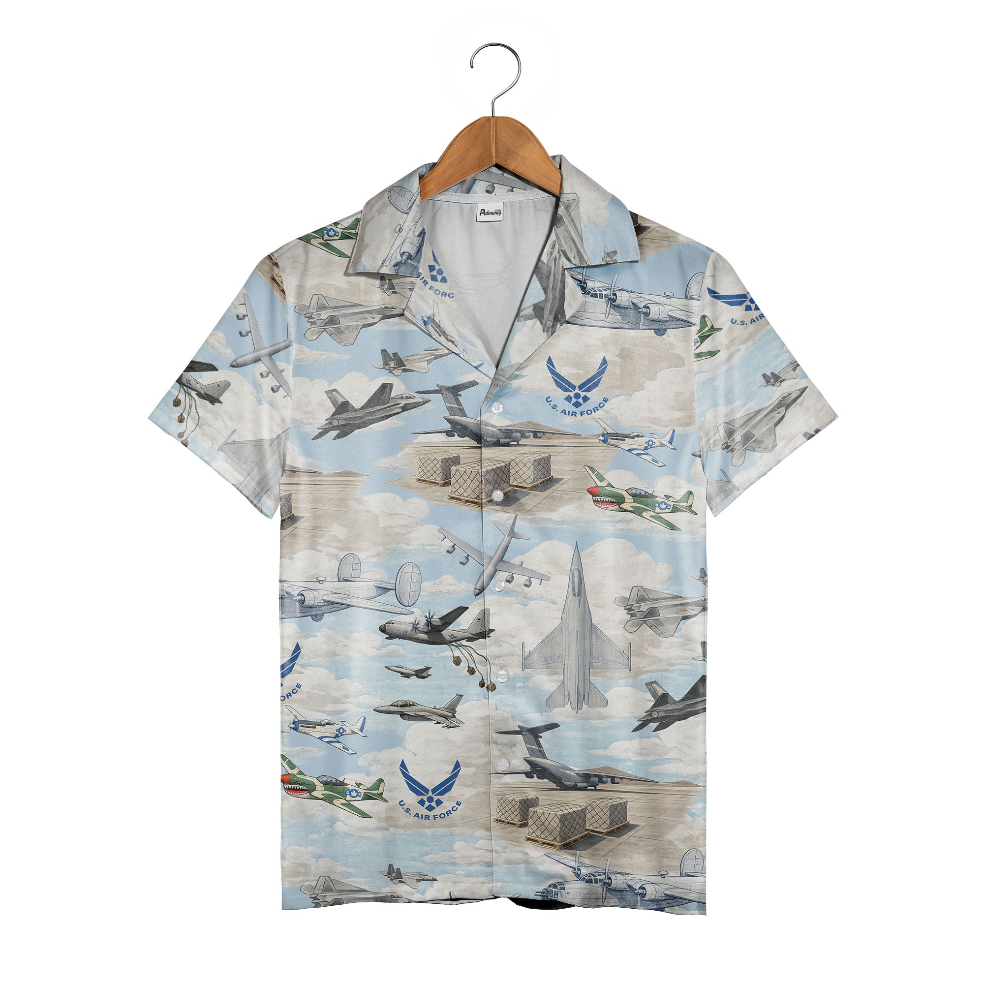 US Air Force Aviation Hawaiian Shirt - Fighter Jets Bombers Transport Planes Print