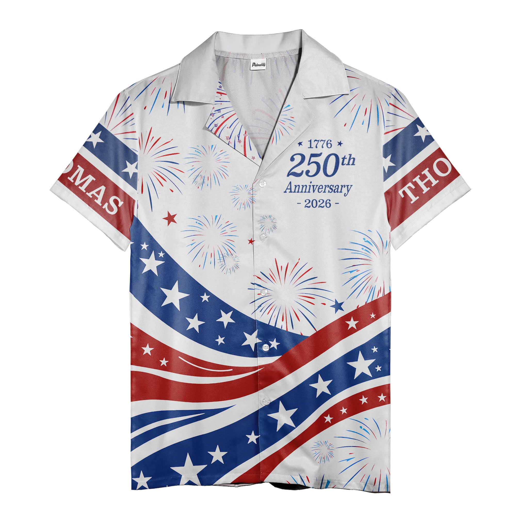 usa 250th anniversary fireworks hawaiian shirt, patriotic aloha button down shirt