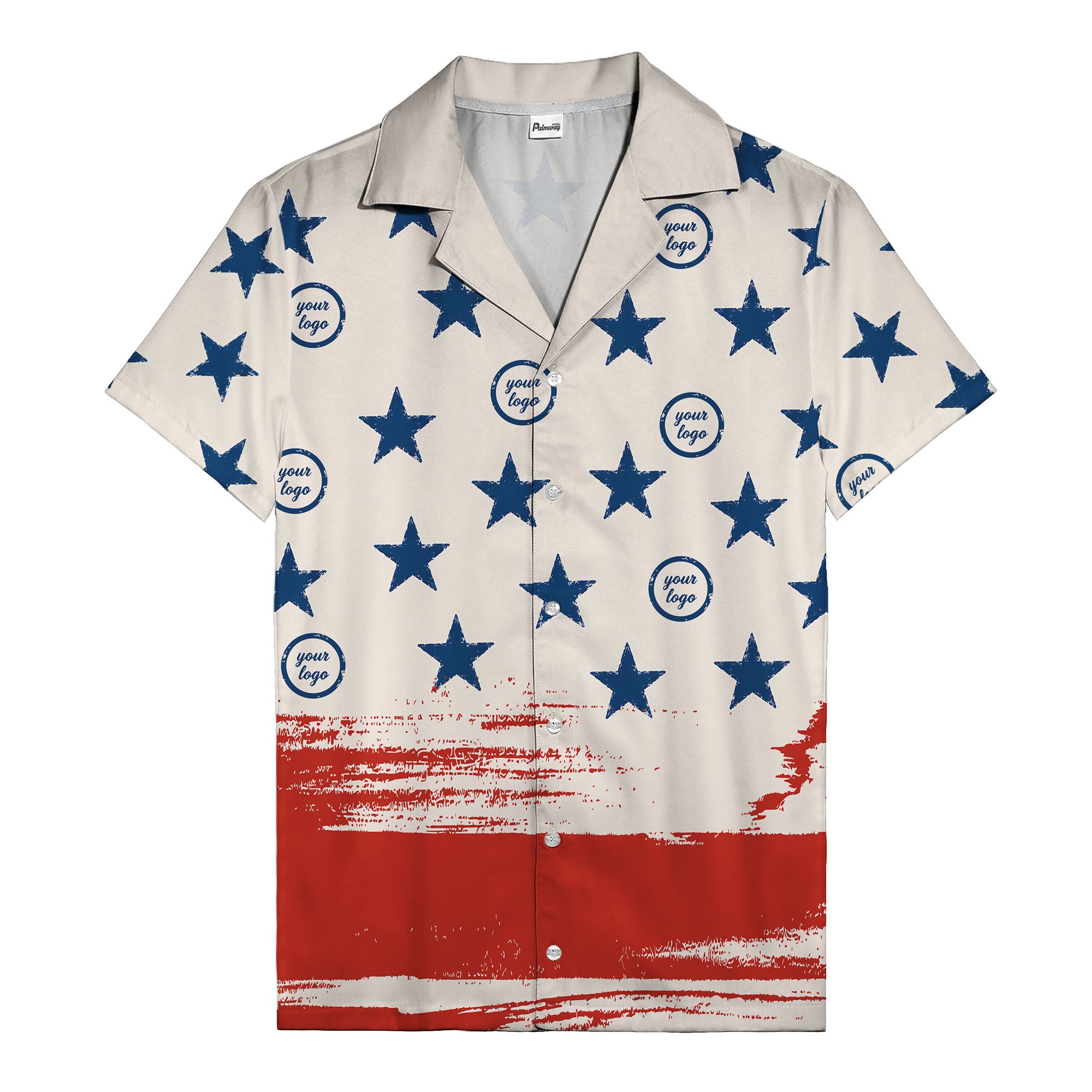 vintage american flag stars & stripes patriotic hawaiian shirt