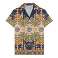 vintage illustrated palm tree oasis repeat hawaiian shirt