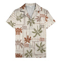 vintage palm tree repeat with custom logos hawaiian shirt