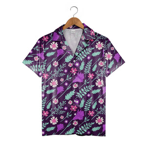 Violet Garden Hawaiian Shirt with Bell Flowers and Ferns