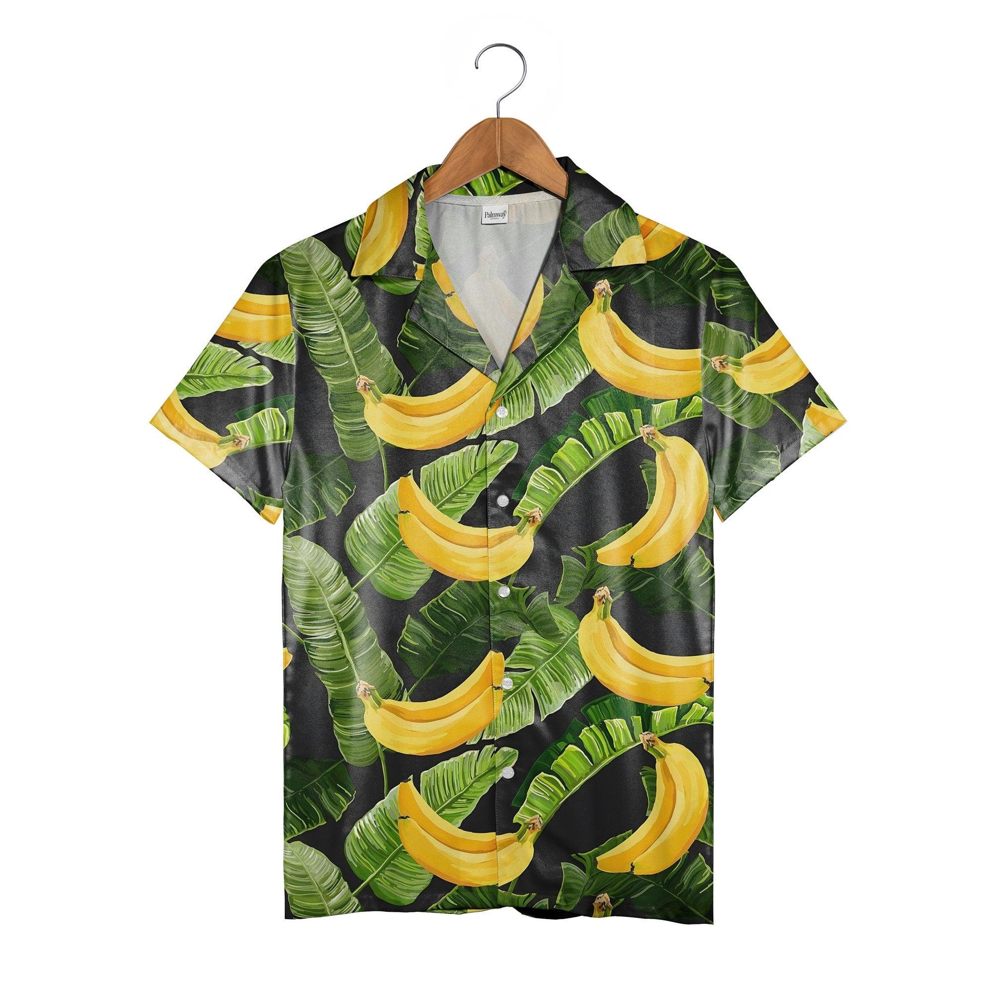 Watercolor Banana Bunch Hawaiian Shirt on Natural Off-White