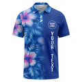 watercolor hibiscus & palm leaves tropical polo shirt for men