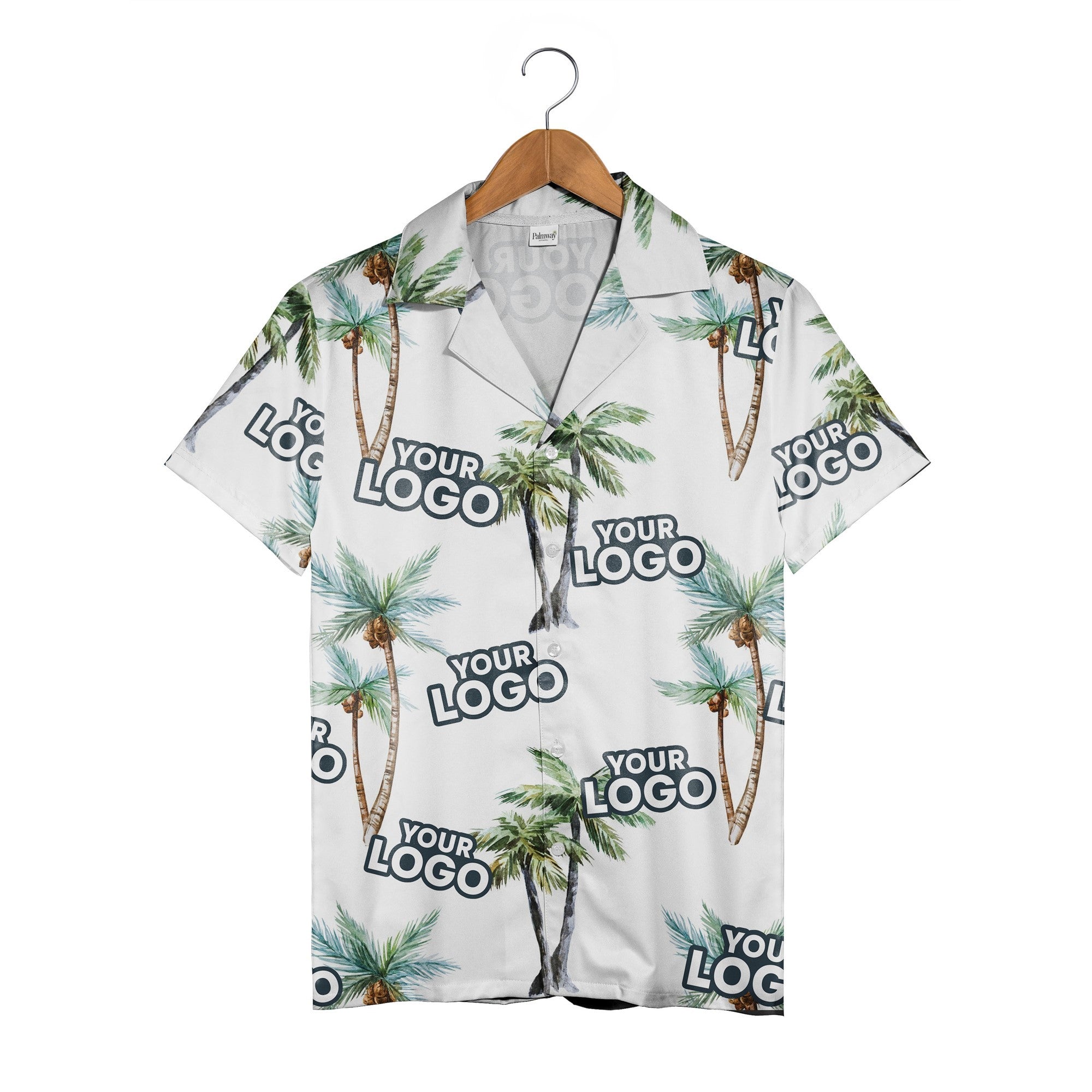Watercolor Palm Tree Corporate Hawaiian Shirt in Sepia Tones