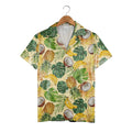 Watercolor Pineapple Hawaiian Shirt with Bananas and Coconuts