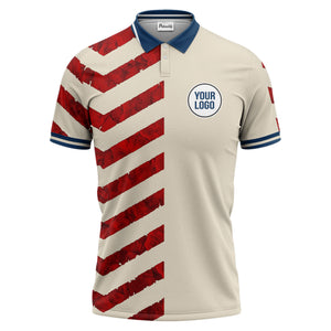 watercolor rose petals diagonal stripes cream beige golf polo shirt