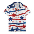 watercolor stars & stripes american flag hawaiian shirt for men