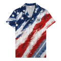 watercolor stars & stripes diagonal brushstroke patriotic hawaiian shirt