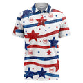 watercolor usa stars stripes patriotic aloha polo shirt for men