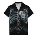 X-Ray Skeleton Rock Band Drum & Guitar Hawaiian Shirt