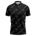 your name & logo repeat pattern black polo shirt for men