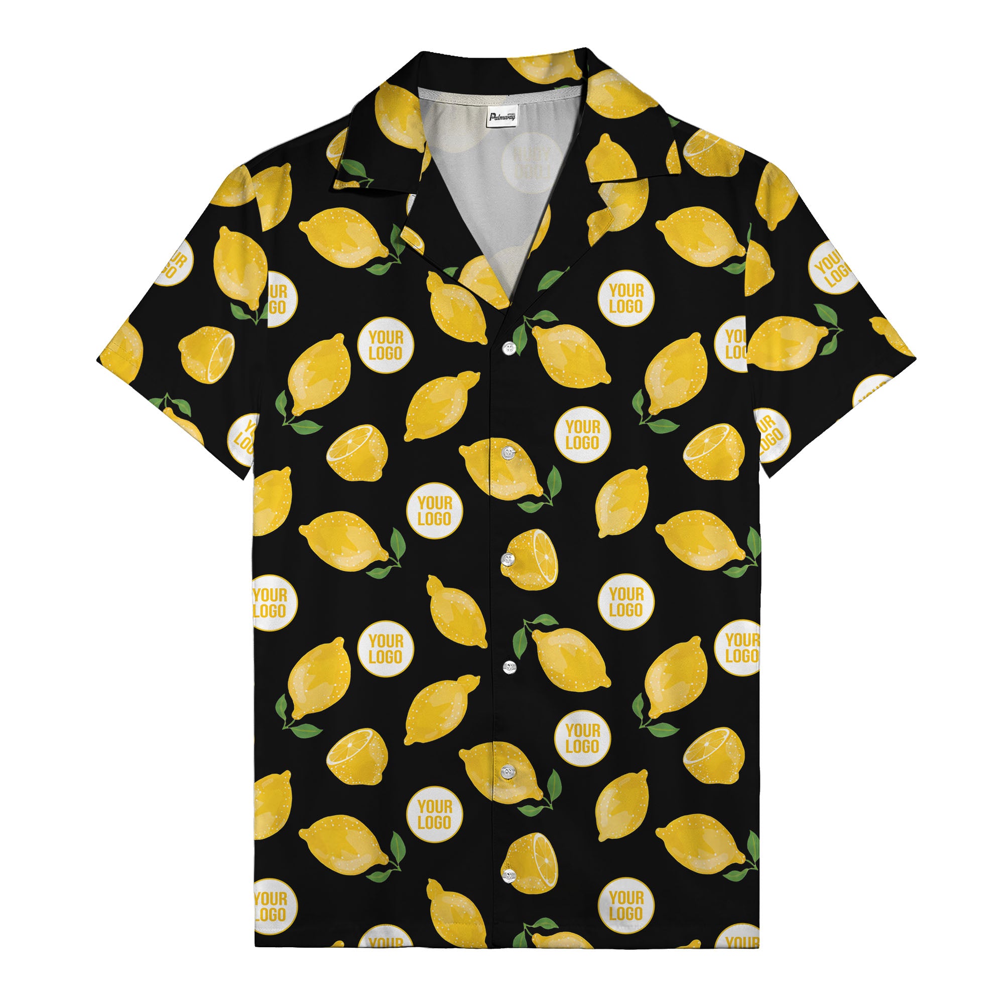 zesty lemon watercolor lemon slices & leaf hawaiian shirt