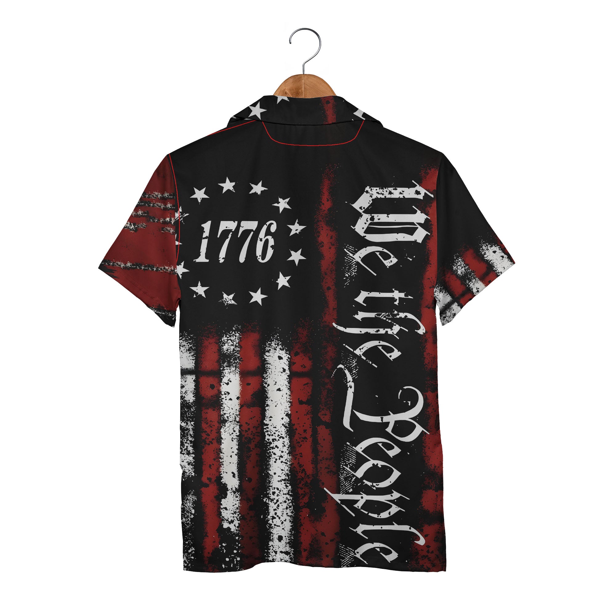 1776 We The People Hawaiian Shirt - Distressed Grunge Stars & Stripes Freedom Print