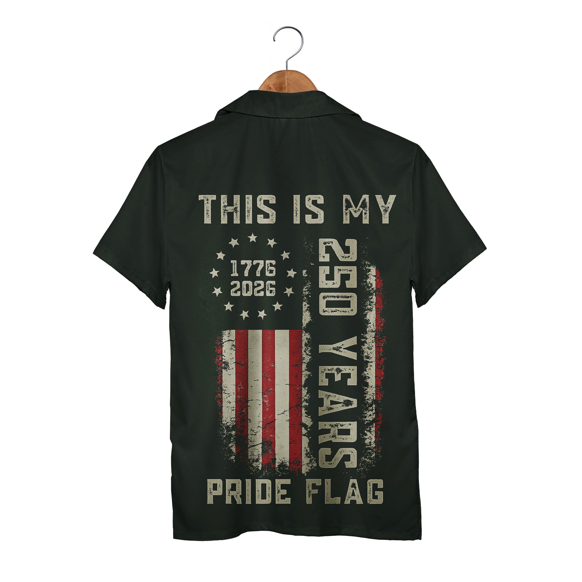 250 Years of Freedom Vintage Hawaiian Shirt - Distressed Stars & Stripes Anniversary