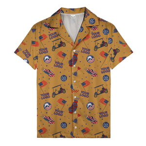 american golf flags bald eagles golf carts hawaiian shirt for men