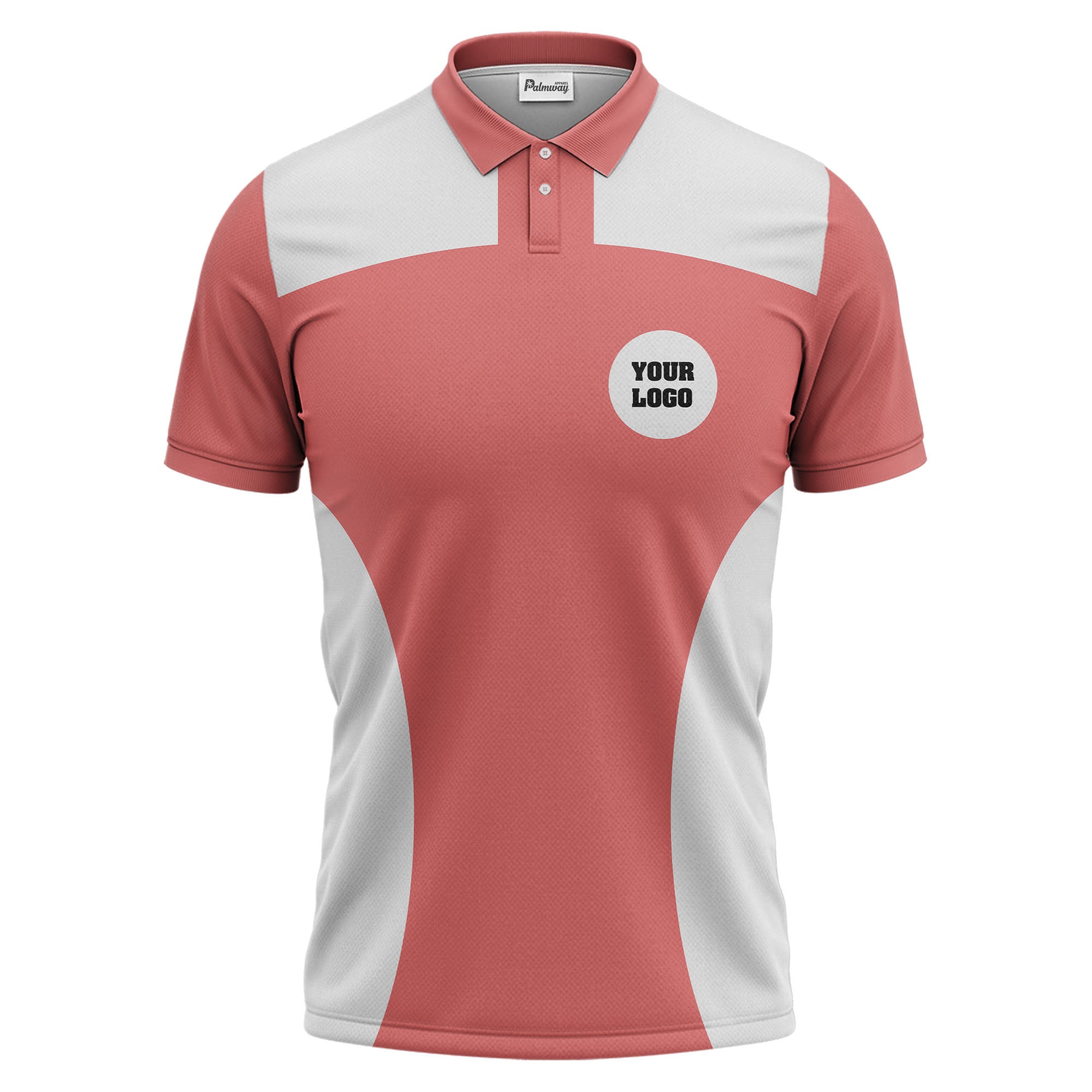black white contrast panel customizable logo polo shirt for men