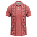black white fish symbol repeat pattern golf polo shirt