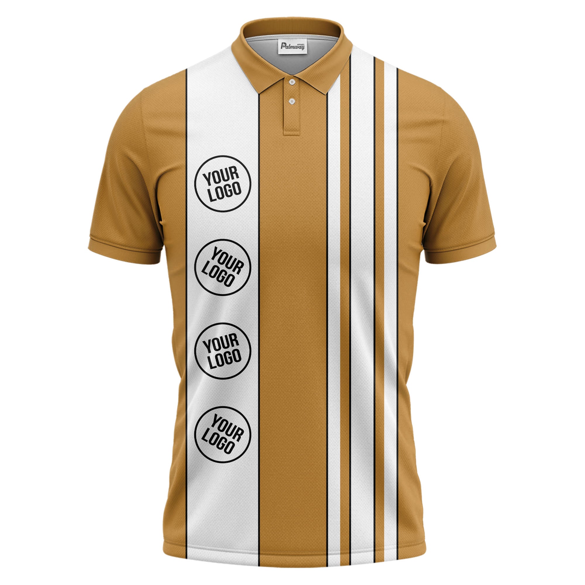 Black White Geometric Circle Stripe Athletic Polo Shirt For Sporty Teamwear