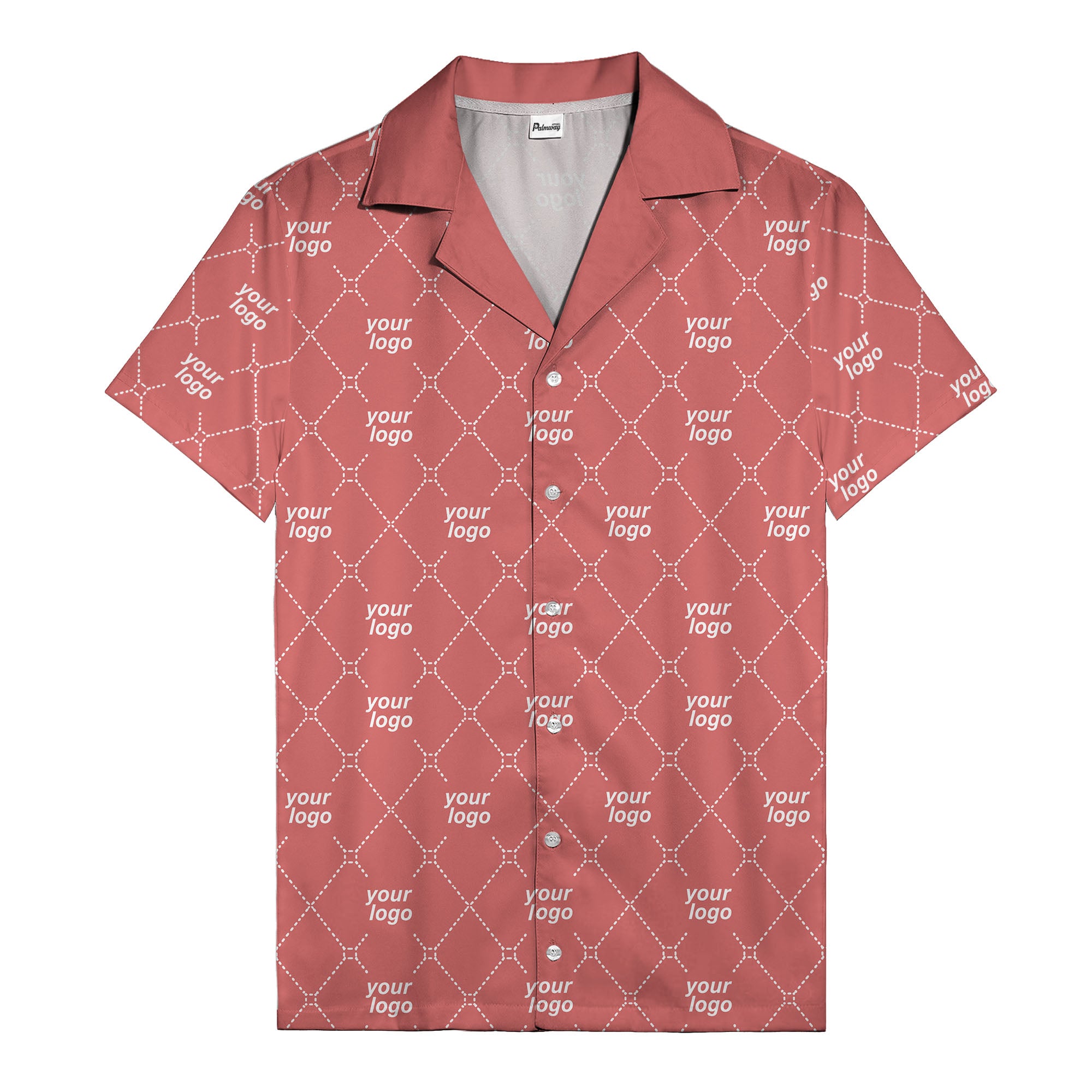 black & white quilted diamond custom logo hawaiian shirt