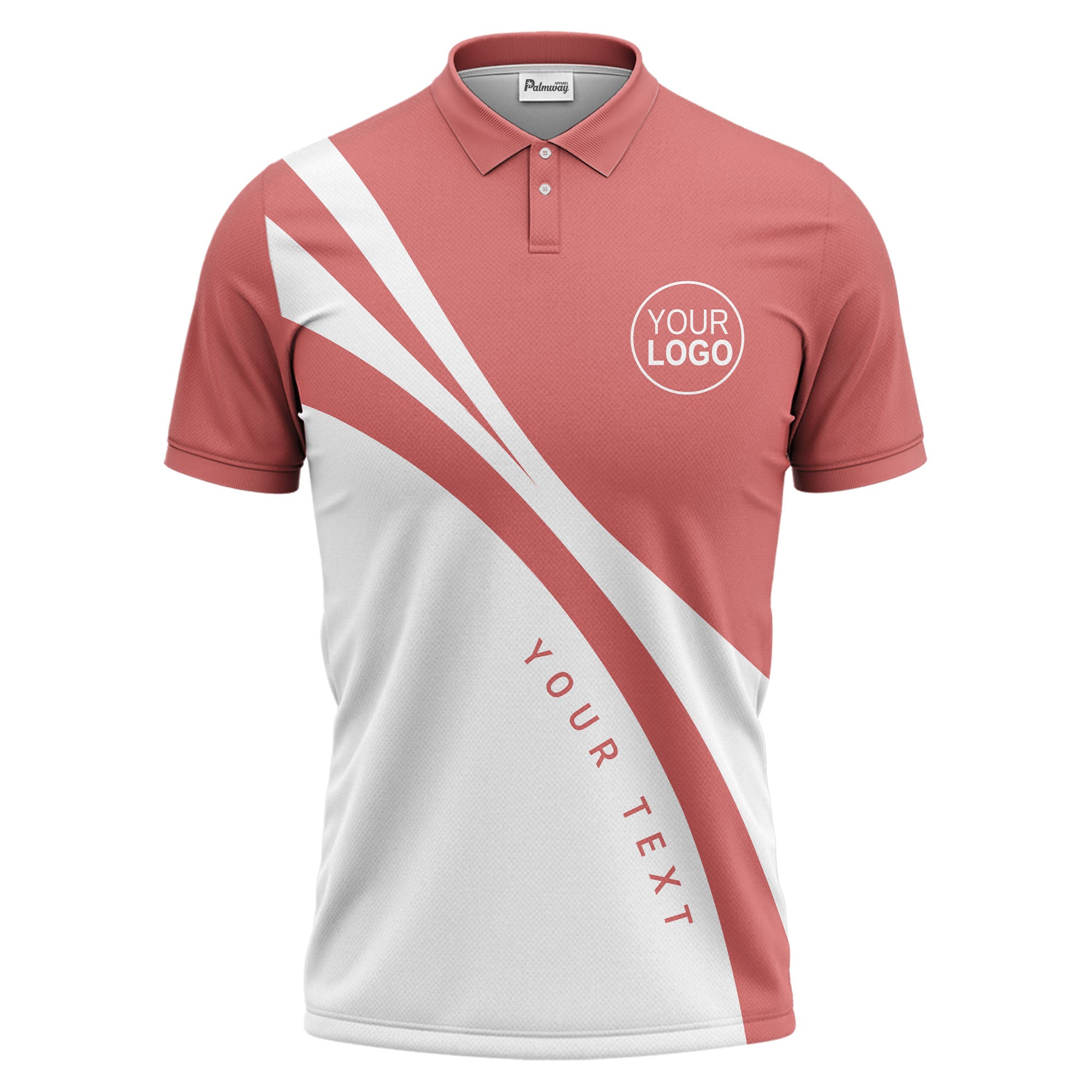 bold diagonal stripes custom logo black white gray modern golf polo shirt